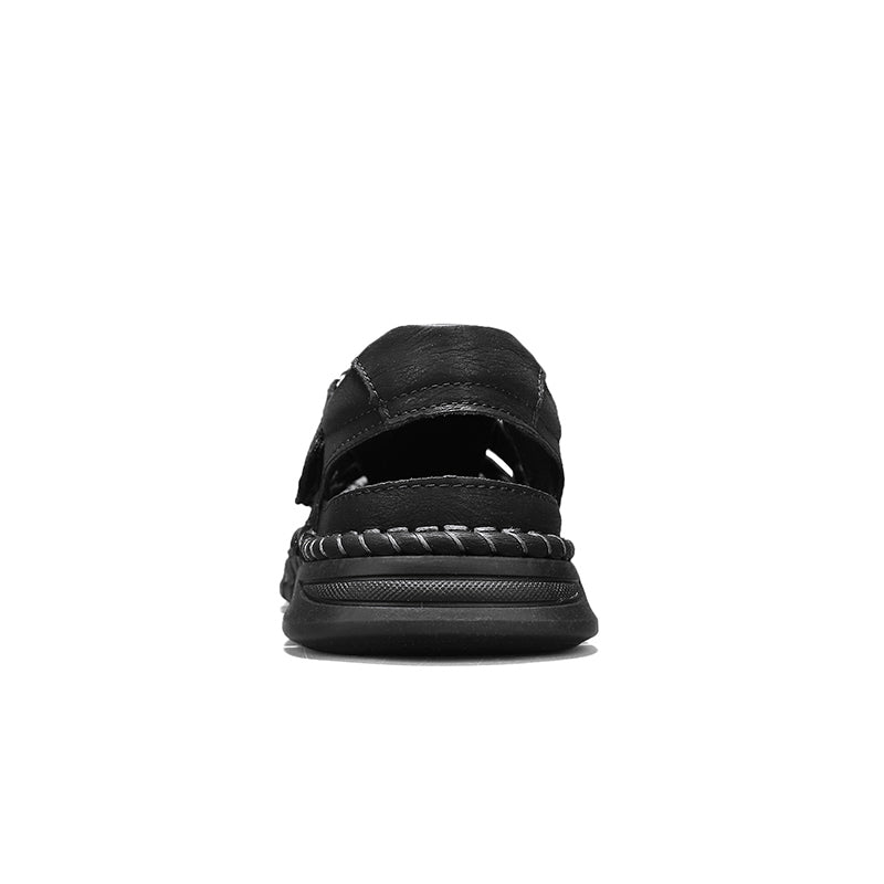 (🎁Free Orthotic Insoles🔥)Men’s Leather Fisherman Sandals with Arch Support – Lightweight, Non-Slip, Breathable Massage Insole & Easy Velcro Closure for All-Day Comfort