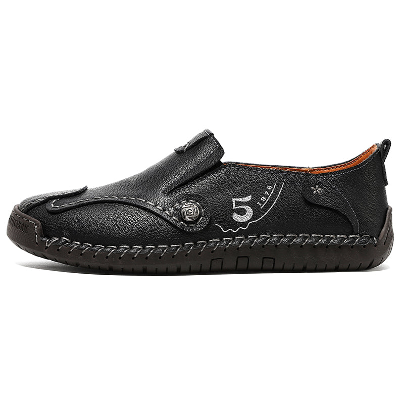 (🎁Free Orthotic Insoles🔥)Men’s Leather Slip-On Loafers – Comfortable, Breathable & Supportive Driving Shoes with Grippy Sole for Daily Wear