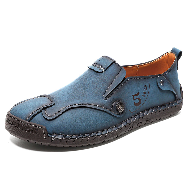 (🎁Free Orthotic Insoles🔥)Men’s Leather Slip-On Loafers – Comfortable, Breathable & Supportive Driving Shoes with Grippy Sole for Daily Wear