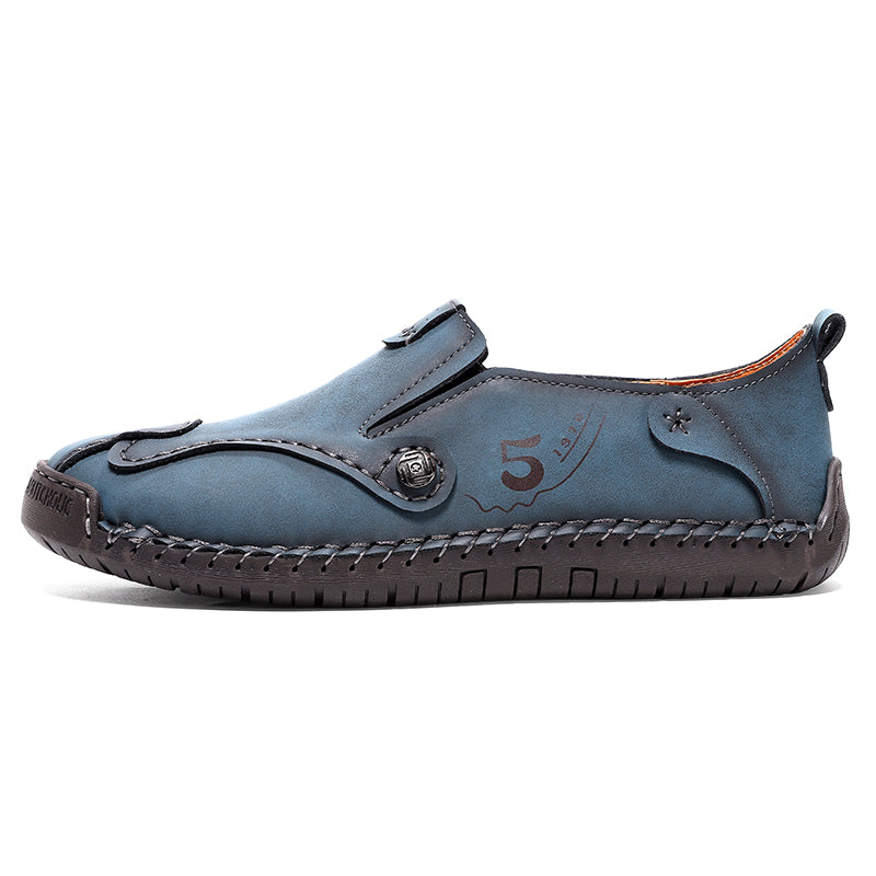 (🎁Free Orthotic Insoles🔥)Men’s Leather Slip-On Loafers – Comfortable, Breathable & Supportive Driving Shoes with Grippy Sole for Daily Wear