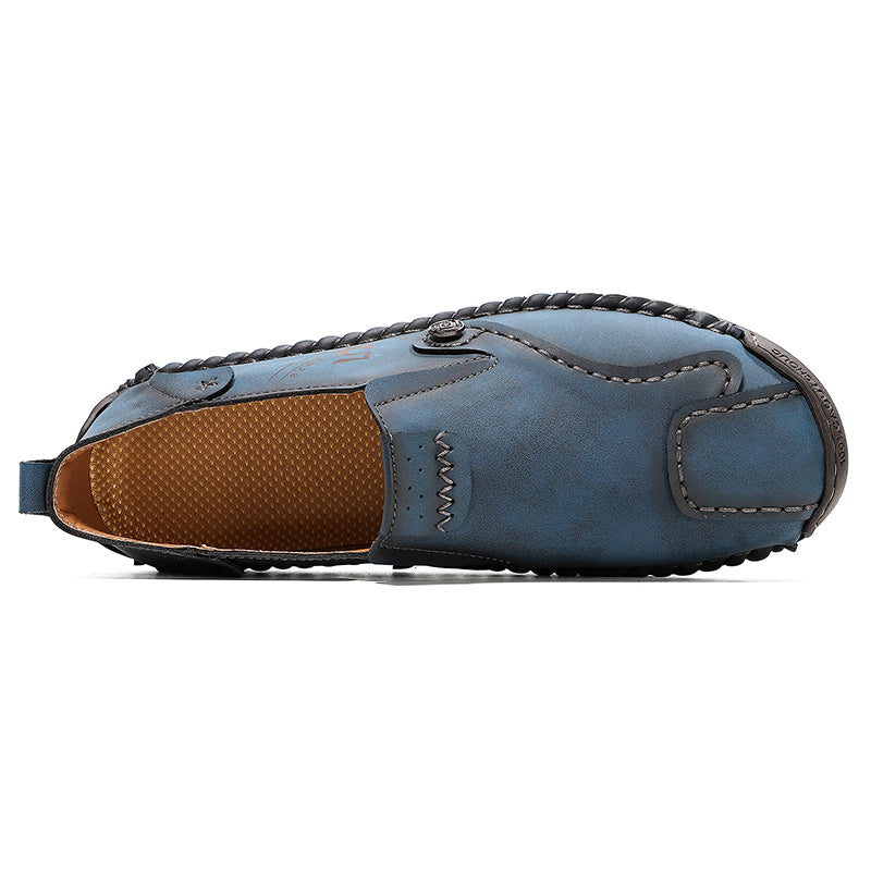 (🎁Free Orthotic Insoles🔥)Men’s Leather Slip-On Loafers – Comfortable, Breathable & Supportive Driving Shoes with Grippy Sole for Daily Wear