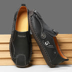 (🎁Free Orthotic Insoles🔥)Men’s Leather Slip-On Loafers – Comfortable, Breathable & Supportive Driving Shoes with Grippy Sole for Daily Wear