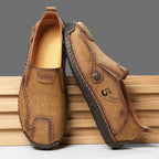 (🎁Free Orthotic Insoles🔥)Men’s Leather Slip-On Loafers – Comfortable, Breathable & Supportive Driving Shoes with Grippy Sole for Daily Wear