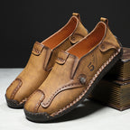 (🎁Free Orthotic Insoles🔥)Men’s Leather Slip-On Loafers – Comfortable, Breathable & Supportive Driving Shoes with Grippy Sole for Daily Wear