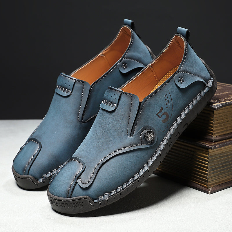 (🎁Free Orthotic Insoles🔥)Men’s Leather Slip-On Loafers – Comfortable, Breathable & Supportive Driving Shoes with Grippy Sole for Daily Wear