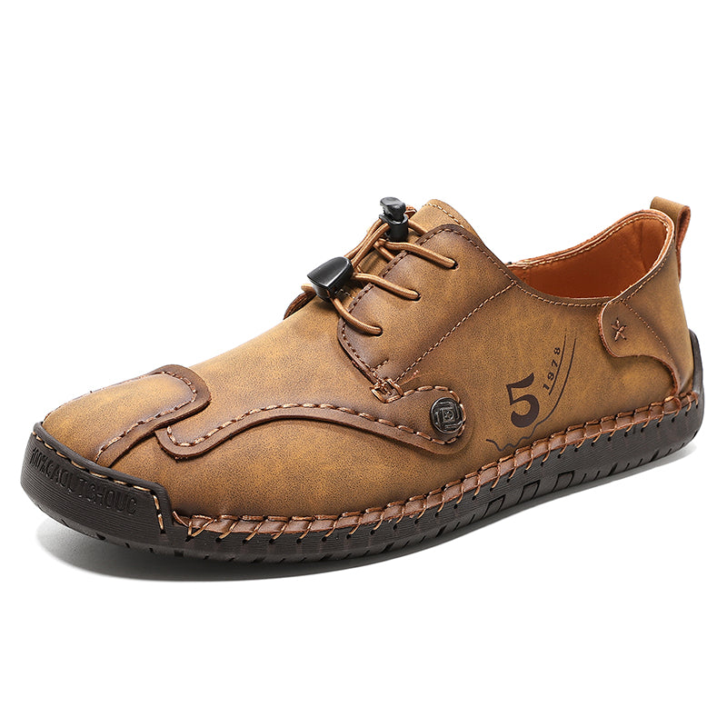 (🎁Free Orthotic Insoles🔥)Men’s Genuine Leather Outdoor Loafers – Waterproof Slip-On Hiking Shoes with Anti-Slip Sole & Breathable Comfort