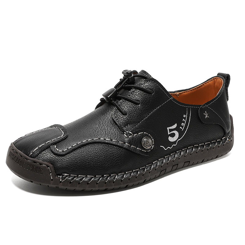 (🎁Free Orthotic Insoles🔥)Men’s Genuine Leather Outdoor Loafers – Waterproof Slip-On Hiking Shoes with Anti-Slip Sole & Breathable Comfort