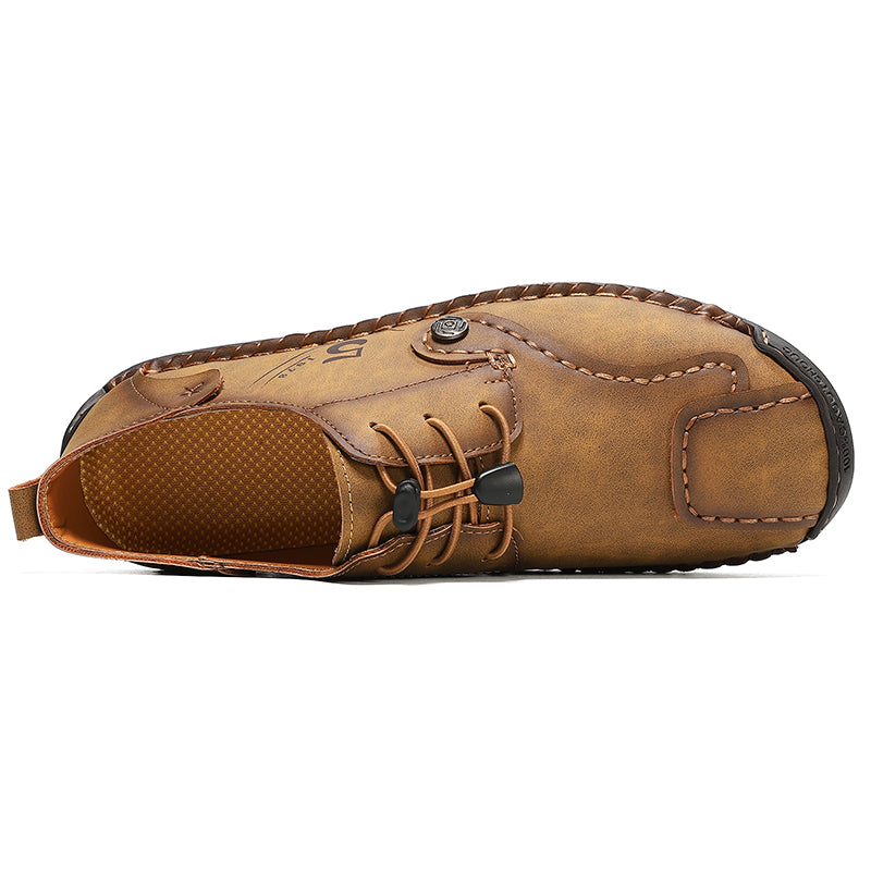 (🎁Free Orthotic Insoles🔥)Men’s Genuine Leather Outdoor Loafers – Waterproof Slip-On Hiking Shoes with Anti-Slip Sole & Breathable Comfort