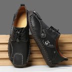 (🎁Free Orthotic Insoles🔥)Men’s Genuine Leather Outdoor Loafers – Waterproof Slip-On Hiking Shoes with Anti-Slip Sole & Breathable Comfort