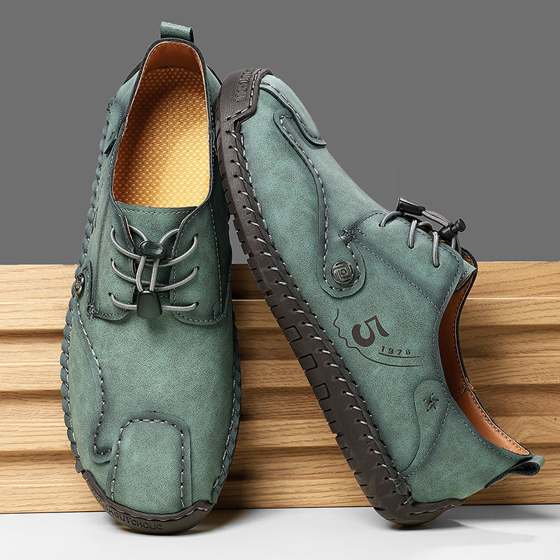 (🎁Free Orthotic Insoles🔥)Men’s Genuine Leather Outdoor Loafers – Waterproof Slip-On Hiking Shoes with Anti-Slip Sole & Breathable Comfort