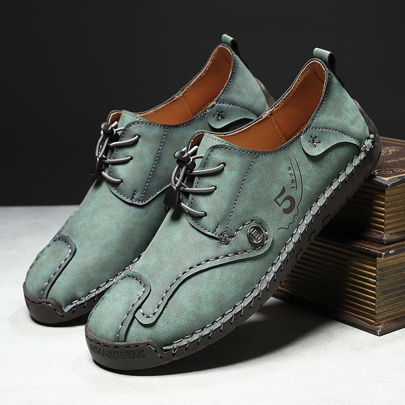 (🎁Free Orthotic Insoles🔥)Men’s Genuine Leather Outdoor Loafers – Waterproof Slip-On Hiking Shoes with Anti-Slip Sole & Breathable Comfort