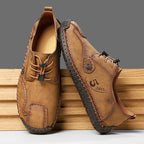 (🎁Free Orthotic Insoles🔥)Men’s Genuine Leather Outdoor Loafers – Waterproof Slip-On Hiking Shoes with Anti-Slip Sole & Breathable Comfort