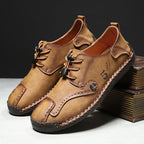 (🎁Free Orthotic Insoles🔥)Men’s Genuine Leather Outdoor Loafers – Waterproof Slip-On Hiking Shoes with Anti-Slip Sole & Breathable Comfort