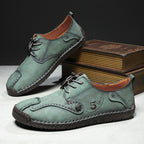 (🎁Free Orthotic Insoles🔥)Men’s Genuine Leather Outdoor Loafers – Waterproof Slip-On Hiking Shoes with Anti-Slip Sole & Breathable Comfort