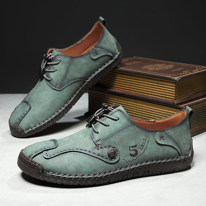 (🎁Free Orthotic Insoles🔥)Men’s Genuine Leather Outdoor Loafers – Waterproof Slip-On Hiking Shoes with Anti-Slip Sole & Breathable Comfort