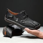 (🎁Free Orthotic Insoles🔥)Men’s Genuine Leather Outdoor Loafers – Waterproof Slip-On Hiking Shoes with Anti-Slip Sole & Breathable Comfort