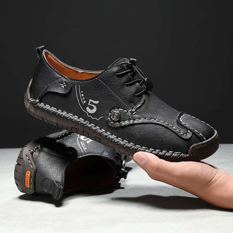 (🎁Free Orthotic Insoles🔥)Men’s Genuine Leather Outdoor Loafers – Waterproof Slip-On Hiking Shoes with Anti-Slip Sole & Breathable Comfort