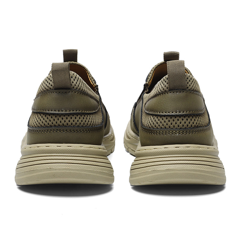 ⏰Limited Time 60% OFF🛒 Men's Handmade Slip-On Leather Walking Sneakers – Orthopedic Arch Support, Breathable & Anti-Slip Genuine Cowhide Loafers