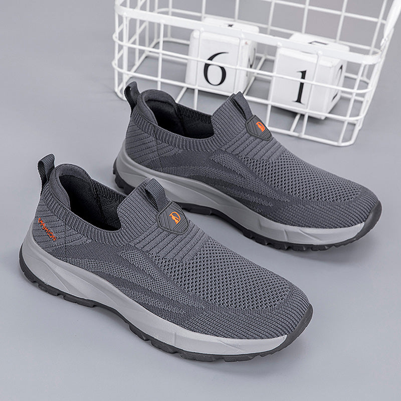 ⏰LAST DAY - 50% OFF🛒 Men's Orthopedic Slip-On Knit Sneakers  – Breathable Mesh Comfort Walking Shoes, Lightweight & Supportive, Easy On/Off Casual Shoes for All-Day Pain Relief