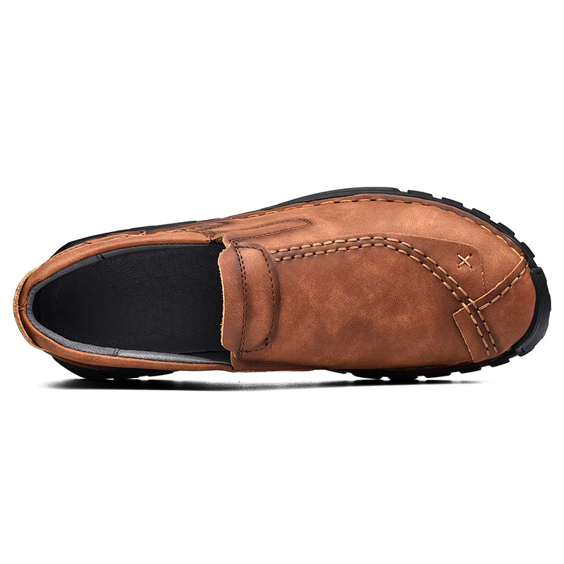 (⏰Clearance Sale-70%OFF🔥)Men’s Summer Casual Leather Shoes – Breathable Handmade Lace-Up Loafers, Walking Dress Flats for Driving, Business, and Office Wear