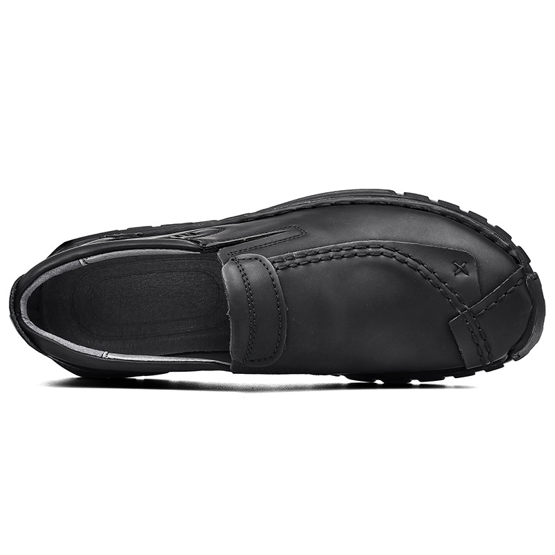 (⏰Clearance Sale-70%OFF🔥)Men’s Summer Casual Leather Shoes – Breathable Handmade Lace-Up Loafers, Walking Dress Flats for Driving, Business, and Office Wear