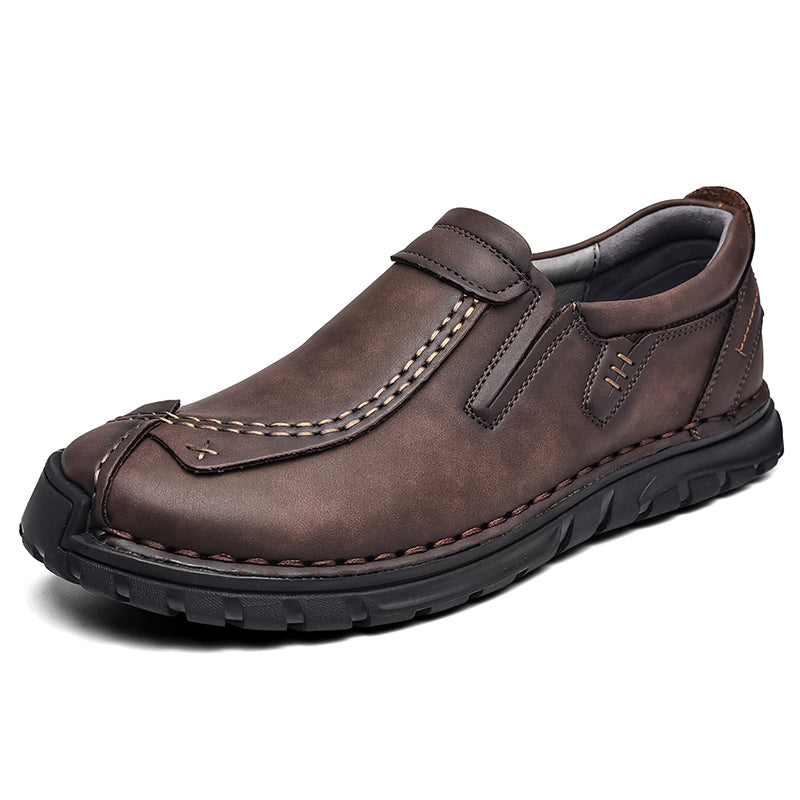 (⏰Clearance Sale-70%OFF🔥)Men’s Summer Casual Leather Shoes – Breathable Handmade Lace-Up Loafers, Walking Dress Flats for Driving, Business, and Office Wear