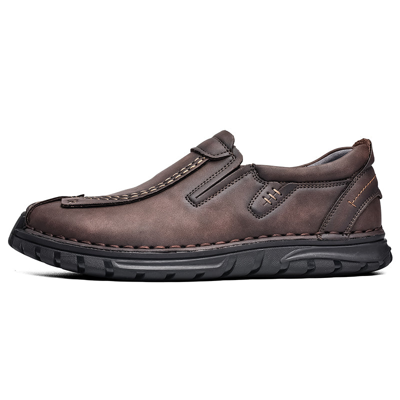 (⏰Clearance Sale-70%OFF🔥)Men’s Summer Casual Leather Shoes – Breathable Handmade Lace-Up Loafers, Walking Dress Flats for Driving, Business, and Office Wear