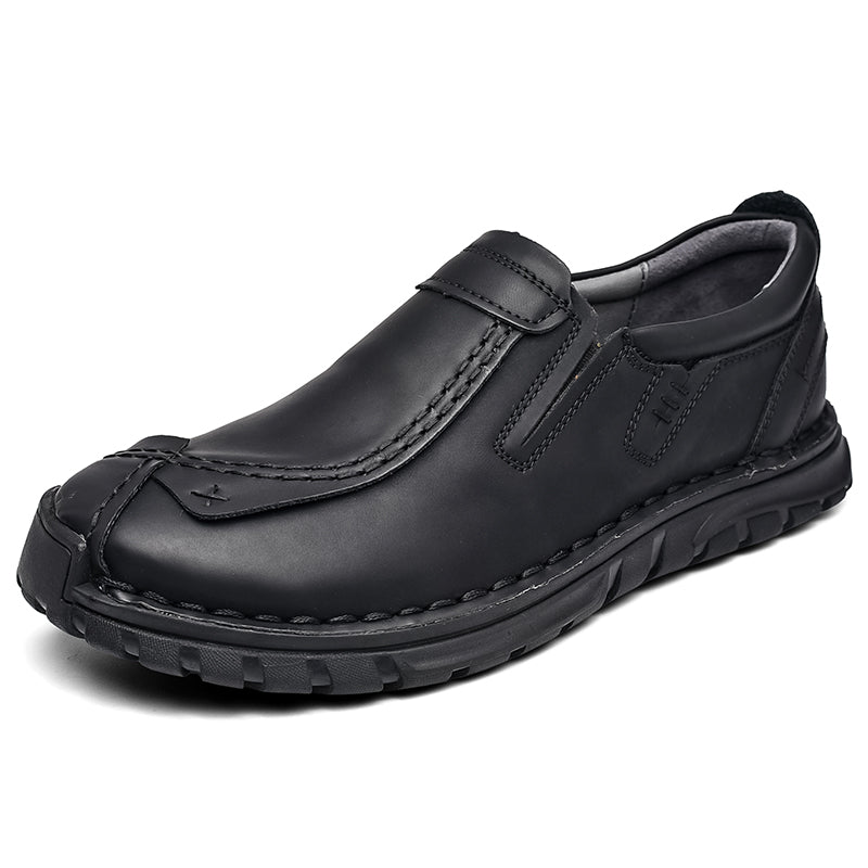 (⏰Clearance Sale-70%OFF🔥)Men’s Summer Casual Leather Shoes – Breathable Handmade Lace-Up Loafers, Walking Dress Flats for Driving, Business, and Office Wear