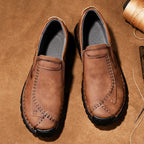 (⏰Clearance Sale-70%OFF🔥)Men’s Summer Casual Leather Shoes – Breathable Handmade Lace-Up Loafers, Walking Dress Flats for Driving, Business, and Office Wear