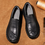 (⏰Clearance Sale-70%OFF🔥)Men’s Summer Casual Leather Shoes – Breathable Handmade Lace-Up Loafers, Walking Dress Flats for Driving, Business, and Office Wear