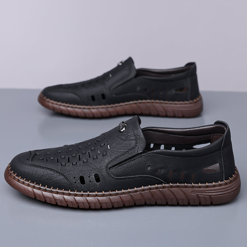 🔥FLASH SALE – 60% OFF🛒 Men's Casual Genuine Leather Loafers – Lightweight, Cushioned & Breathable Slip-On Dress Shoes for Business and Daily Wear