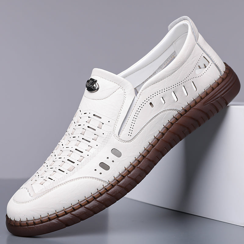 🔥FLASH SALE – 60% OFF🛒 Men's Casual Genuine Leather Loafers – Lightweight, Cushioned & Breathable Slip-On Dress Shoes for Business and Daily Wear