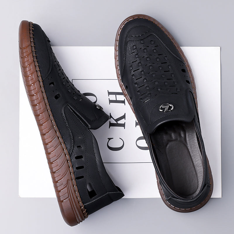 🔥FLASH SALE – 60% OFF🛒 Men's Casual Genuine Leather Loafers – Lightweight, Cushioned & Breathable Slip-On Dress Shoes for Business and Daily Wear