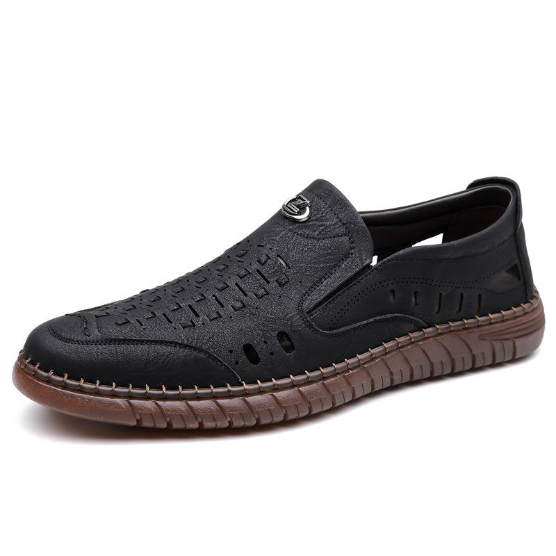 🔥FLASH SALE – 60% OFF🛒 Men's Casual Genuine Leather Loafers – Lightweight, Cushioned & Breathable Slip-On Dress Shoes for Business and Daily Wear