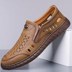 🔥FLASH SALE – 60% OFF🛒 Men's Casual Genuine Leather Loafers – Lightweight, Cushioned & Breathable Slip-On Dress Shoes for Business and Daily Wear