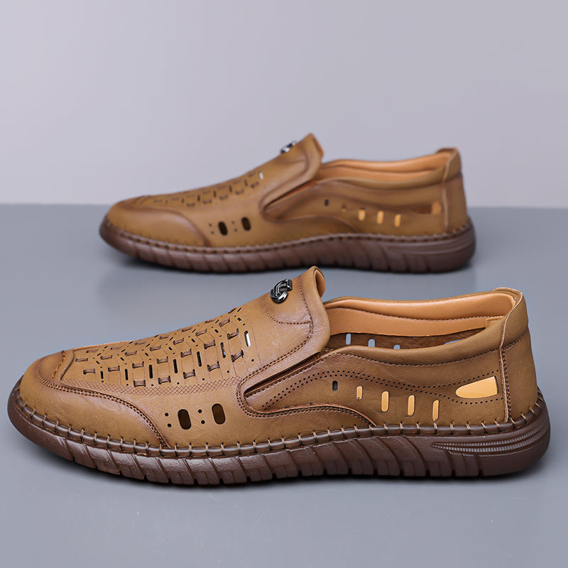 🔥FLASH SALE – 60% OFF🛒 Men's Casual Genuine Leather Loafers – Lightweight, Cushioned & Breathable Slip-On Dress Shoes for Business and Daily Wear