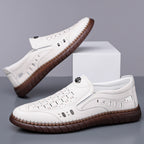 🔥FLASH SALE – 60% OFF🛒 Men's Casual Genuine Leather Loafers – Lightweight, Cushioned & Breathable Slip-On Dress Shoes for Business and Daily Wear