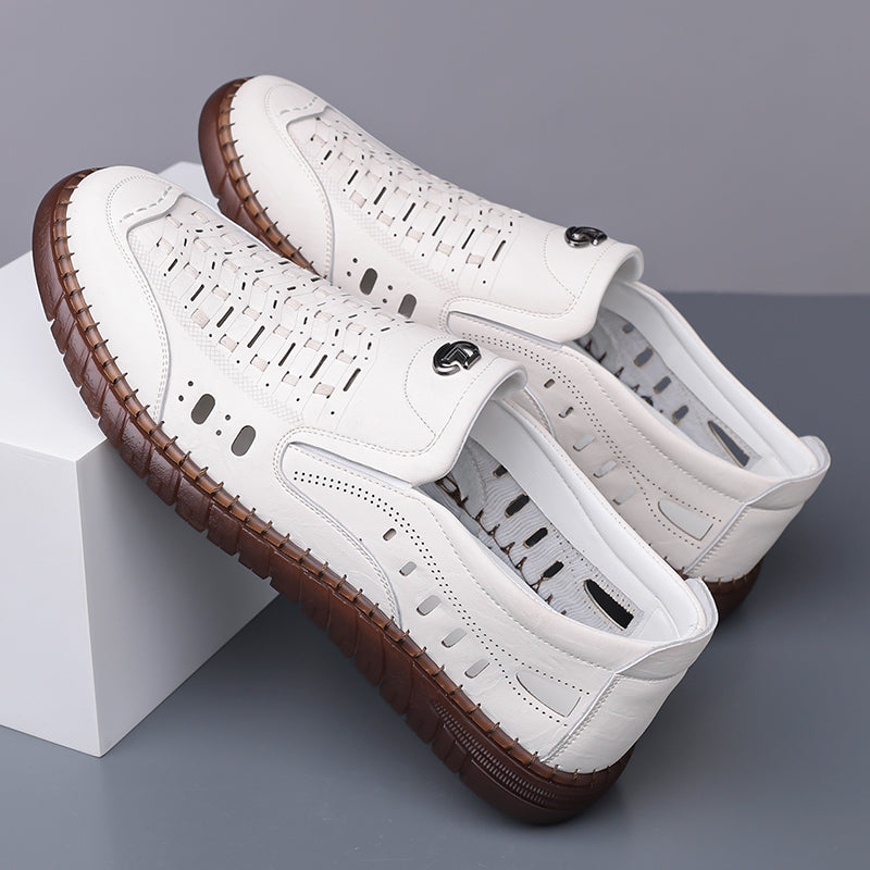 🔥FLASH SALE – 60% OFF🛒 Men's Casual Genuine Leather Loafers – Lightweight, Cushioned & Breathable Slip-On Dress Shoes for Business and Daily Wear