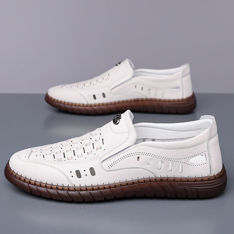 🔥FLASH SALE – 60% OFF🛒 Men's Casual Genuine Leather Loafers – Lightweight, Cushioned & Breathable Slip-On Dress Shoes for Business and Daily Wear