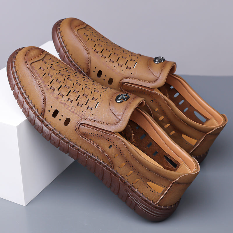 🔥FLASH SALE – 60% OFF🛒 Men's Casual Genuine Leather Loafers – Lightweight, Cushioned & Breathable Slip-On Dress Shoes for Business and Daily Wear