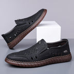 🔥FLASH SALE – 60% OFF🛒 Men's Casual Genuine Leather Loafers – Lightweight, Cushioned & Breathable Slip-On Dress Shoes for Business and Daily Wear