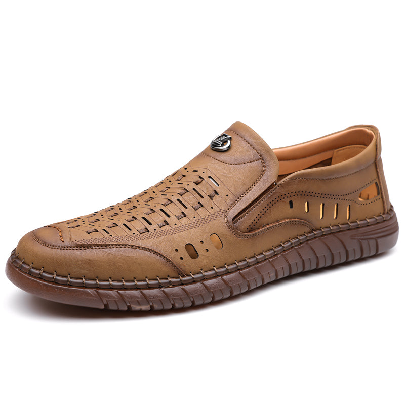 🔥FLASH SALE – 60% OFF🛒 Men's Casual Genuine Leather Loafers – Lightweight, Cushioned & Breathable Slip-On Dress Shoes for Business and Daily Wear