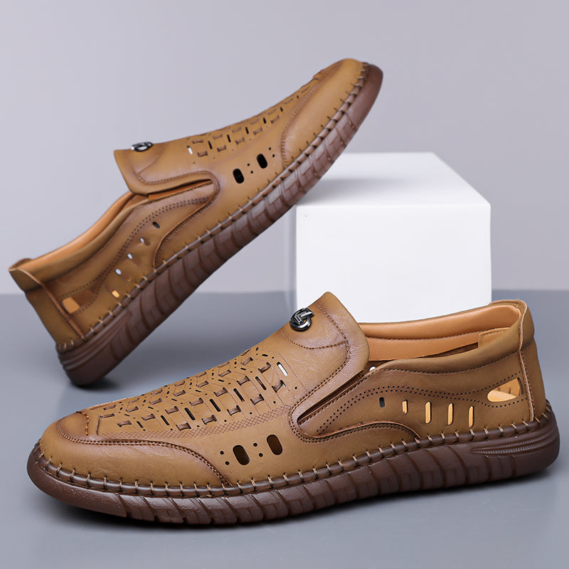 🔥FLASH SALE – 60% OFF🛒 Men's Casual Genuine Leather Loafers – Lightweight, Cushioned & Breathable Slip-On Dress Shoes for Business and Daily Wear