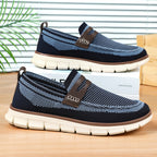Men's Comfortable Knit Dress Sneakers – Breathable Mesh Slip-On Shoes, Lightweight Walking Shoes for Business, Travel & Casual Style