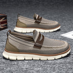 Men's Comfortable Knit Dress Sneakers – Breathable Mesh Slip-On Shoes, Lightweight Walking Shoes for Business, Travel & Casual Style