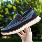 Men's Comfortable Knit Dress Sneakers – Breathable Mesh Slip-On Shoes, Lightweight Walking Shoes for Business, Travel & Casual Style