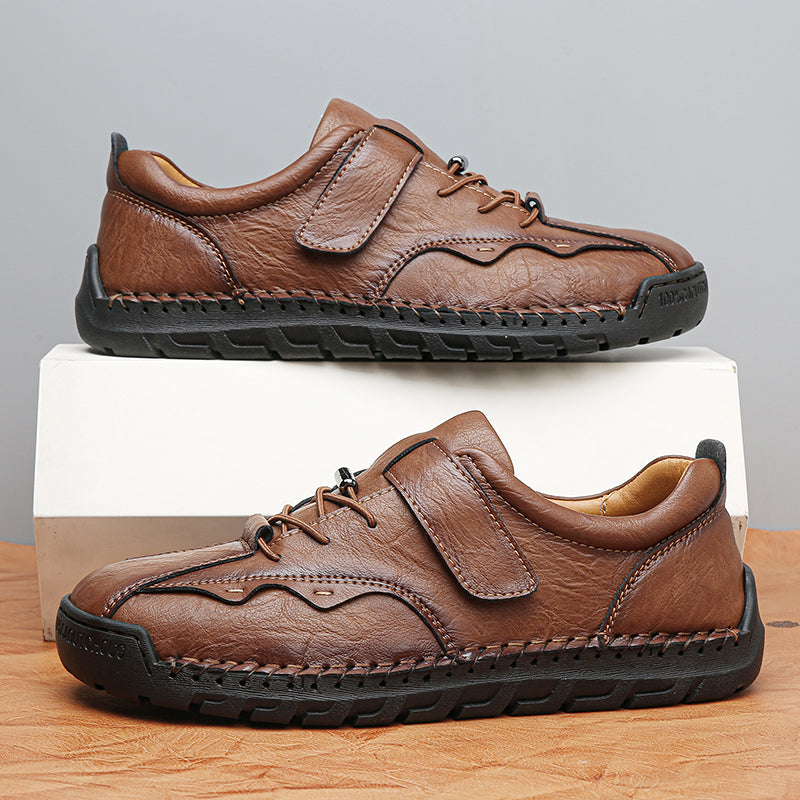 (⏰LAST DAY-70% OFF🛒)Men's Hand-Stitched Outdoor Work Shoes – Premium Cowhide Upper, Breathable, Arch Support, Soft Lining, Anti-Collision Toe, Shock-Absorbing Non-Slip Sole