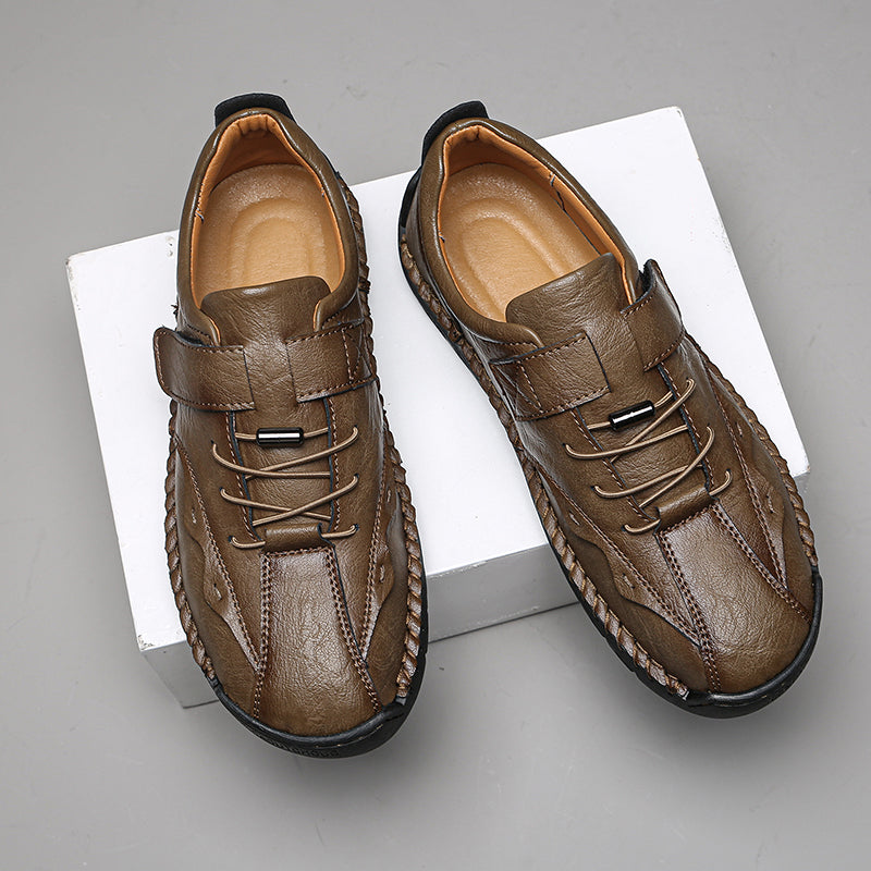 (⏰LAST DAY-70% OFF🛒)Men's Hand-Stitched Outdoor Work Shoes – Premium Cowhide Upper, Breathable, Arch Support, Soft Lining, Anti-Collision Toe, Shock-Absorbing Non-Slip Sole