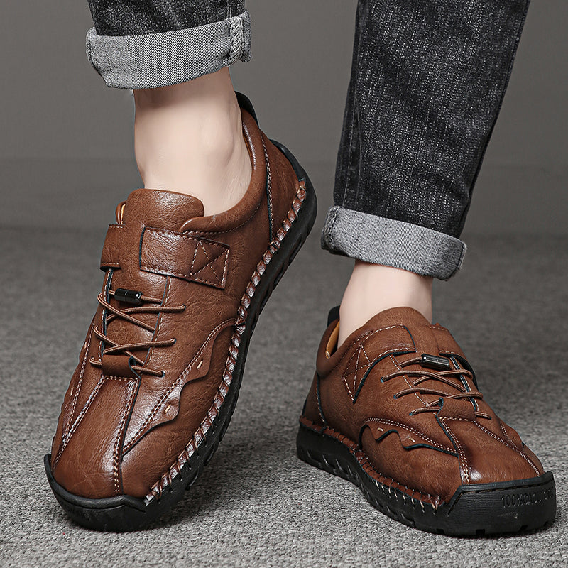 (⏰LAST DAY-70% OFF🛒)Men's Hand-Stitched Outdoor Work Shoes – Premium Cowhide Upper, Breathable, Arch Support, Soft Lining, Anti-Collision Toe, Shock-Absorbing Non-Slip Sole