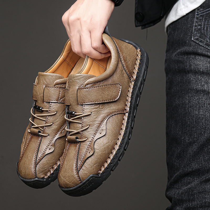 (⏰LAST DAY-70% OFF🛒)Men's Hand-Stitched Outdoor Work Shoes – Premium Cowhide Upper, Breathable, Arch Support, Soft Lining, Anti-Collision Toe, Shock-Absorbing Non-Slip Sole